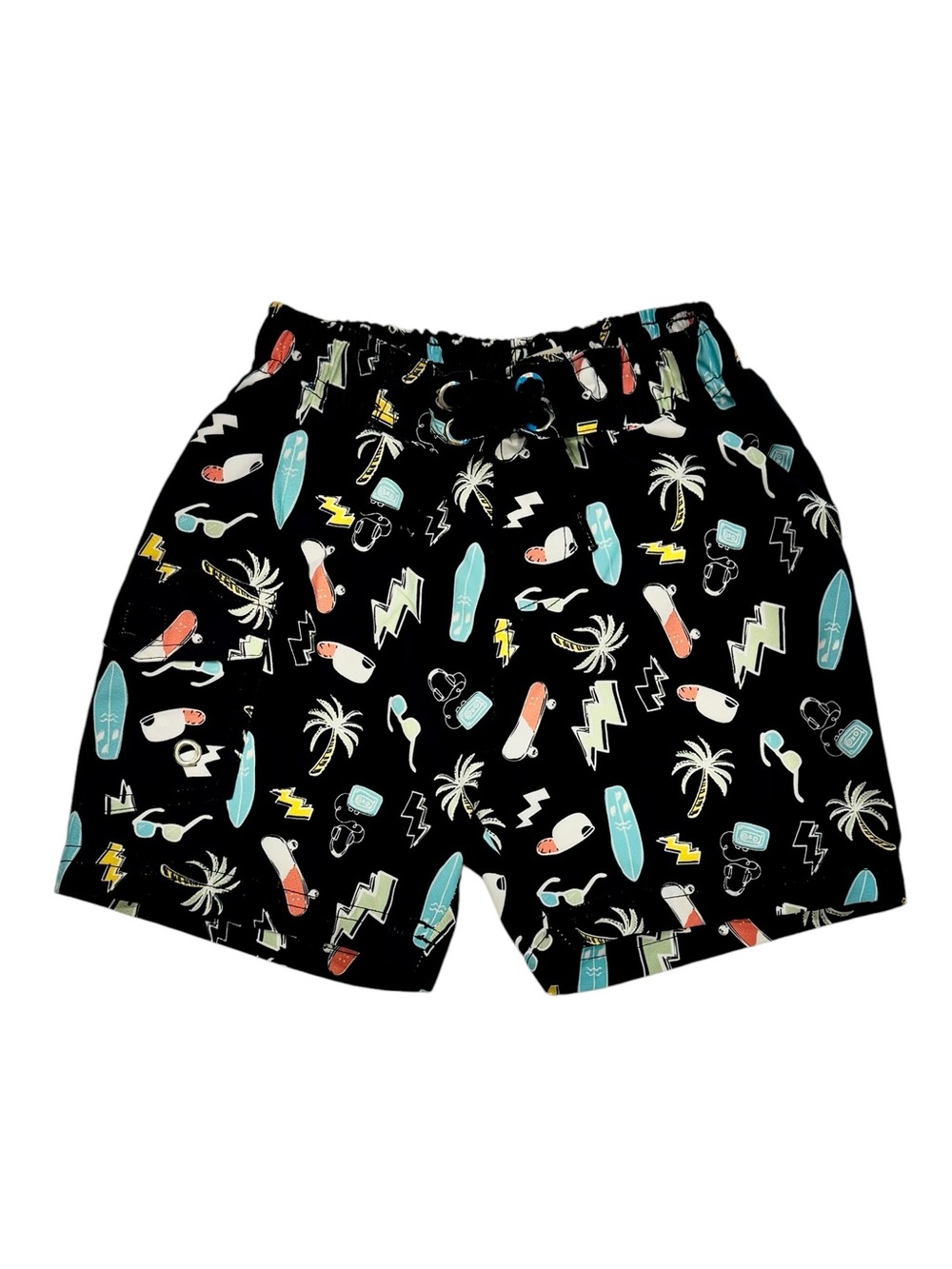 Mish Boys' Summer Print Swim Trunks - Black - Boys' Size 3T